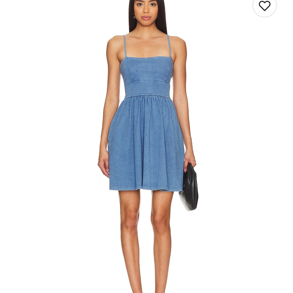Susana Monaco open back faux denim dress